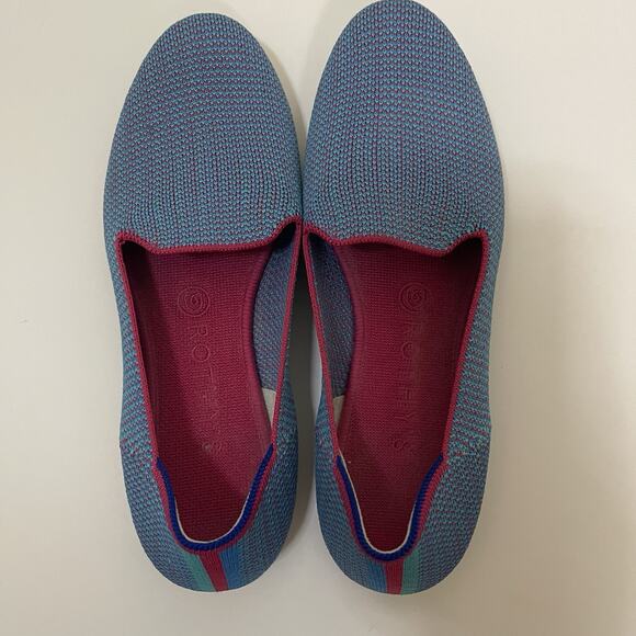 Rothy's The Loafer Bluebell Triple Stitch Knit Fabric Flats US 9 EU 40 - Picture 5 of 9